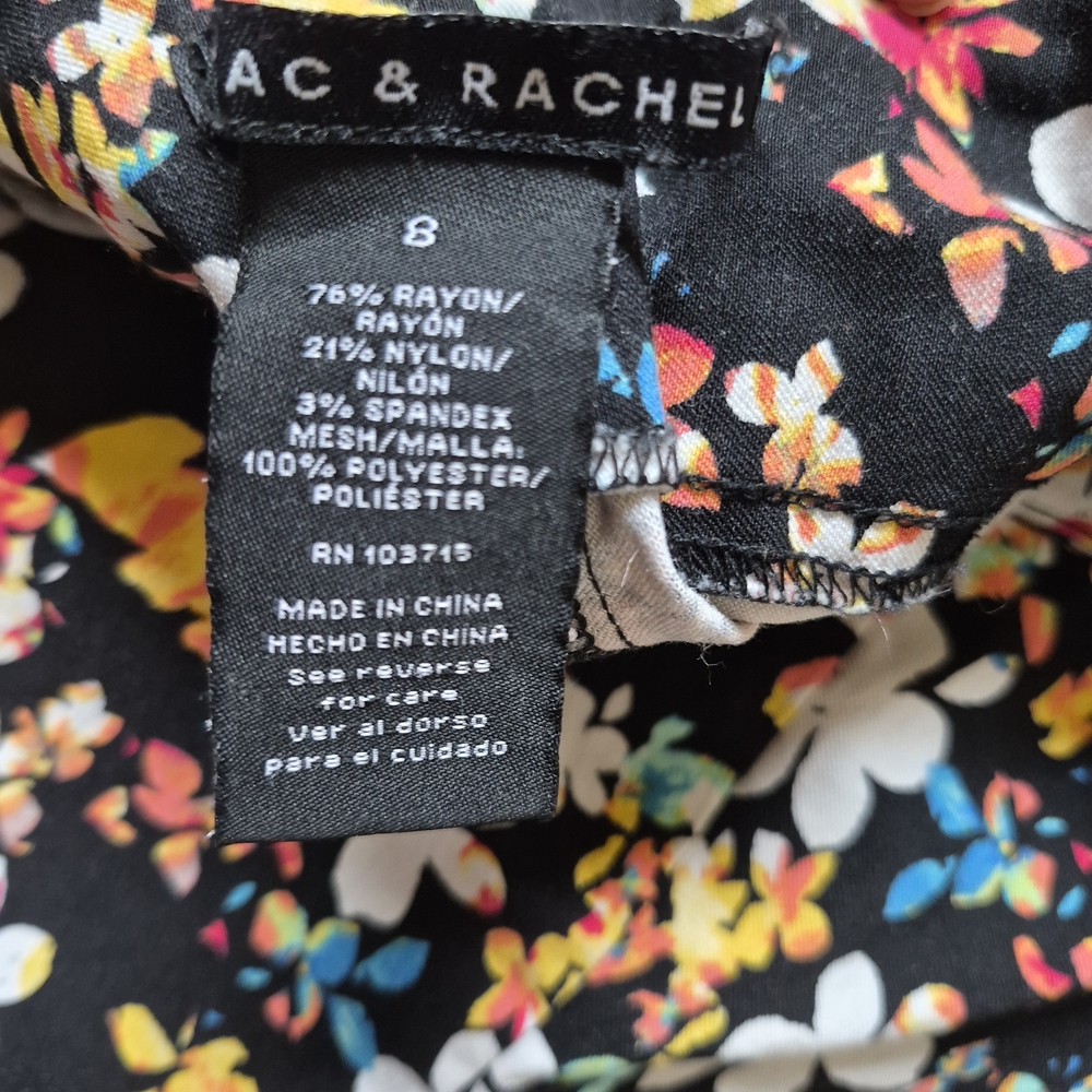 Zac & Rachel Floral Capri Leggings - Pink Multi & Black Multi Lot Of 2 - Picture 2 of 9